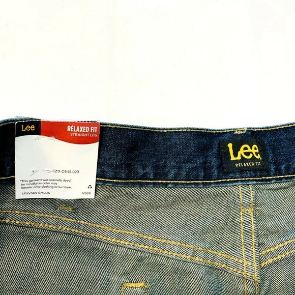 NWT Lee Tomas Relaxed Fit Straight Leg Jeans Dark Wash Denim Men's 42x32 - Picture 5 of 11